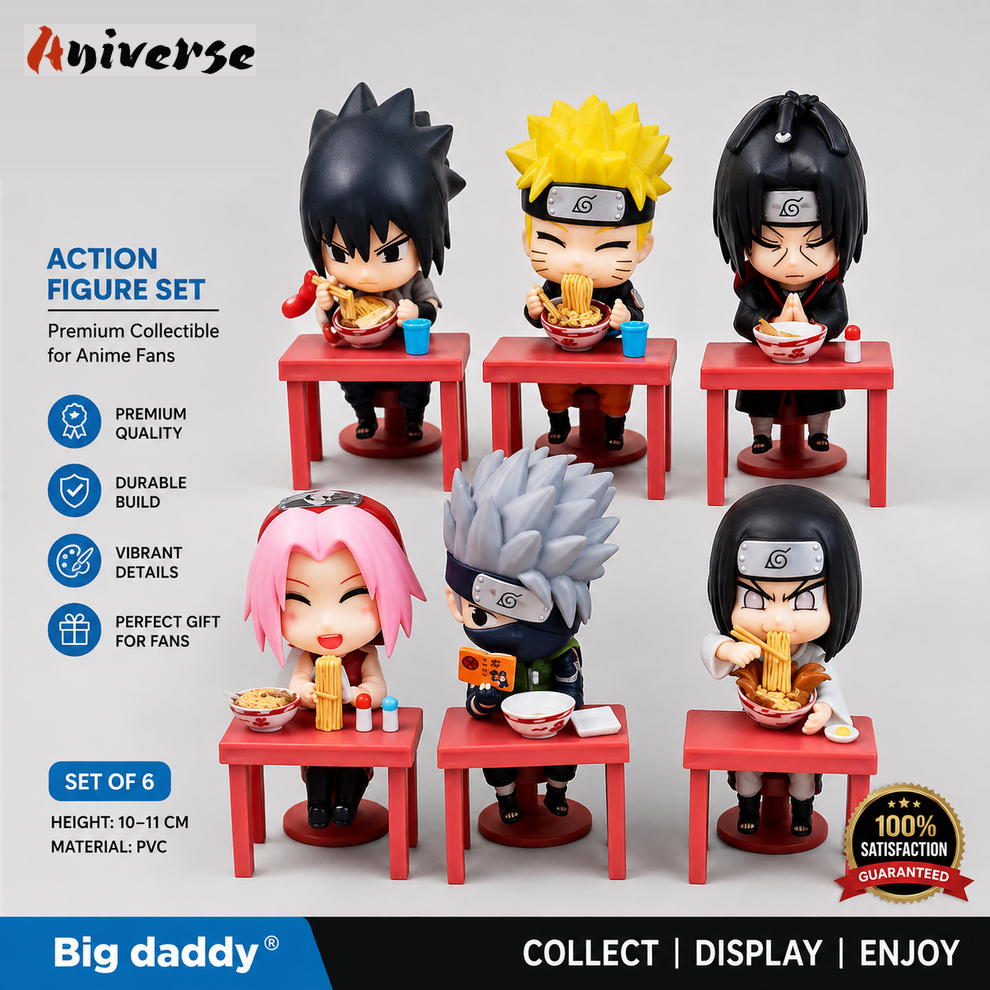 Naruto Set of 6 Eating Ramen
