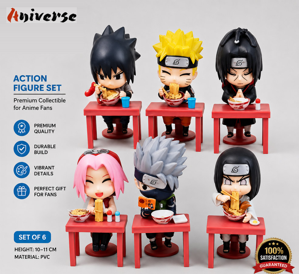 Naruto Set of 6 Eating Ramen