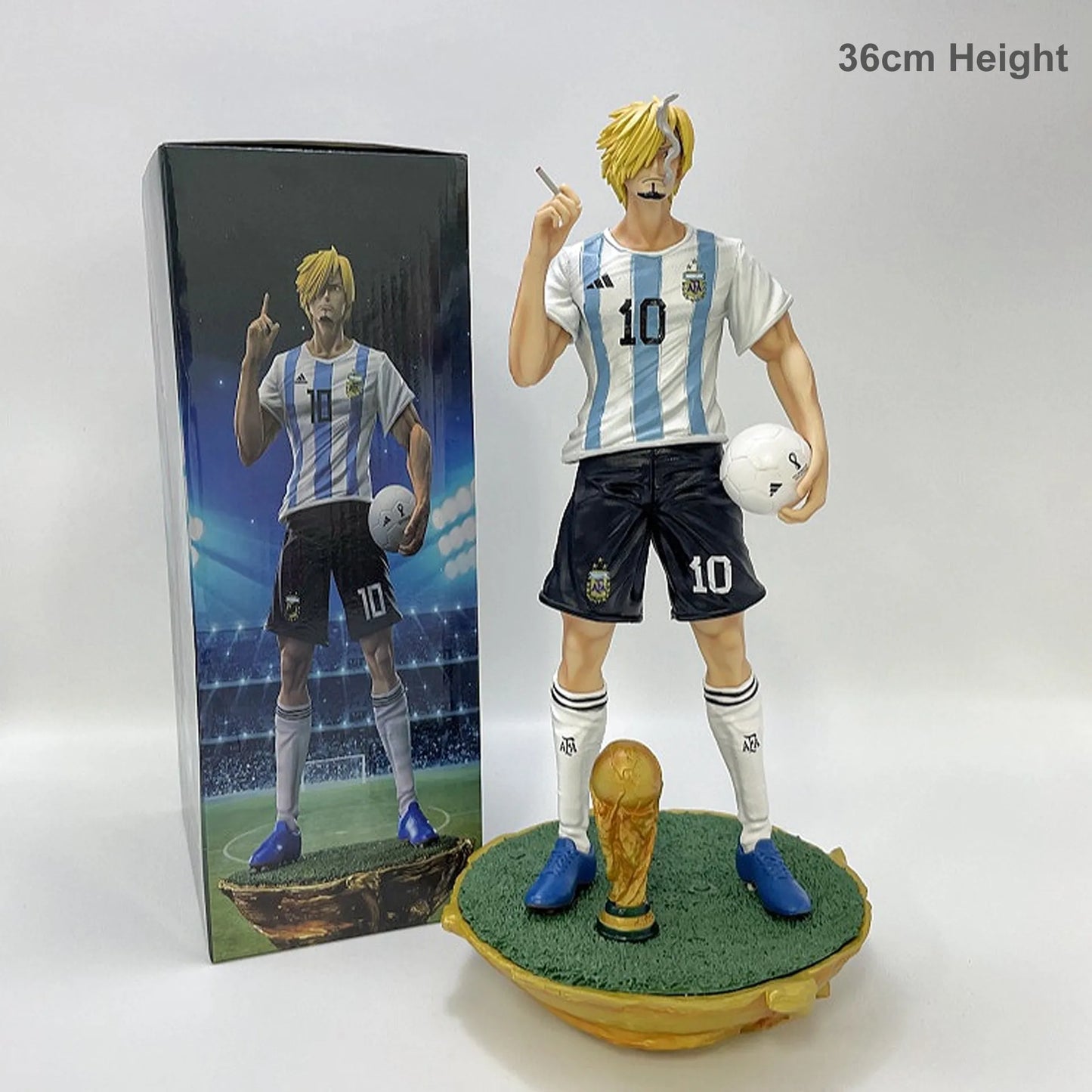 Sanji x Messi with Trophy Figure